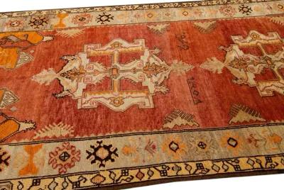 Vintage East Asian Khotan Rug - Apadana - Orange - Orange