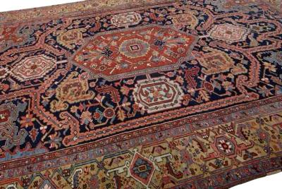 Antique Persian Heriz Rug - Apadana - Blue - Blue