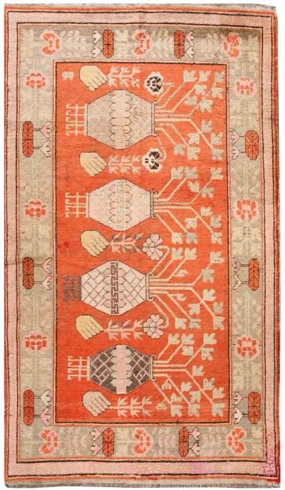 Antique Asian Khotan Rug - 5' x 8' 7" - Apadana - Orange - Orange