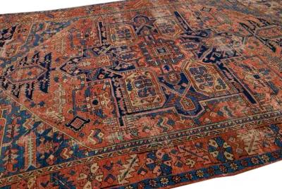 Antique Persian Heriz Rug - Apadana - Brown - Brown