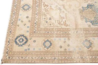 Vintage Persian Tabriz Rug - Apadana - Beige - Beige