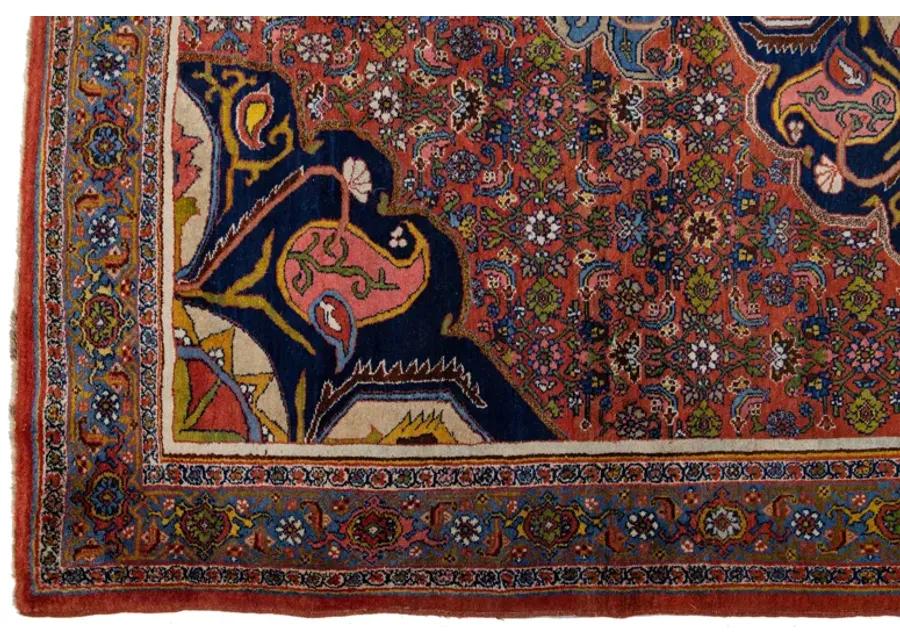 Antique Persian Bidjar Rug - Apadana - Red - Red