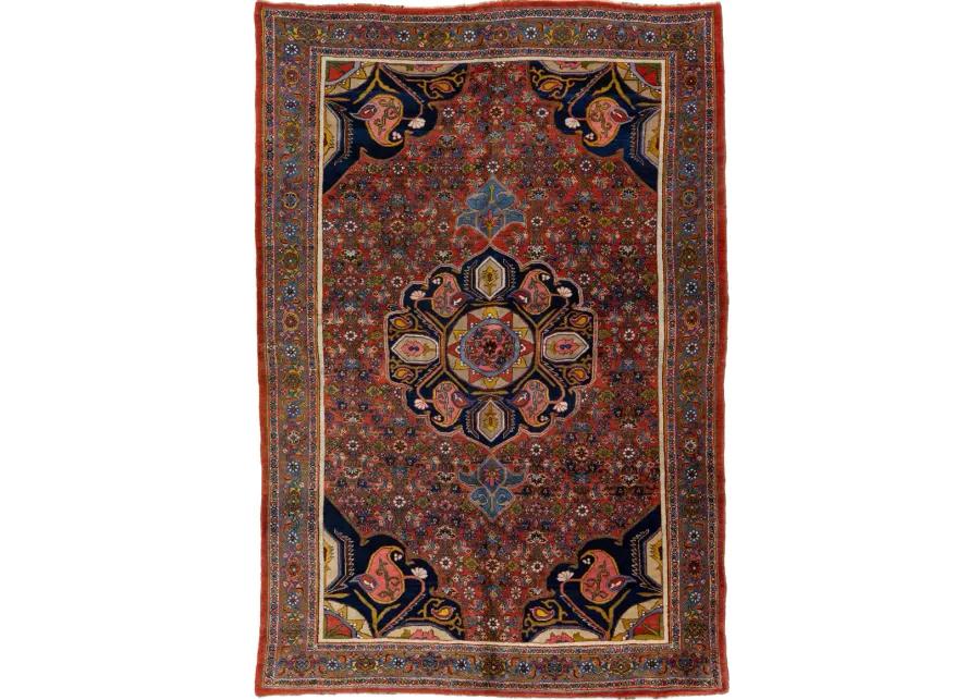 Antique Persian Bidjar Rug - Apadana - Red - Red