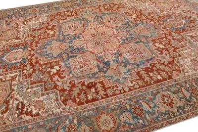 Antique Persian Heriz Rug - 8'3" x 12' - Apadana - Beige - Beige