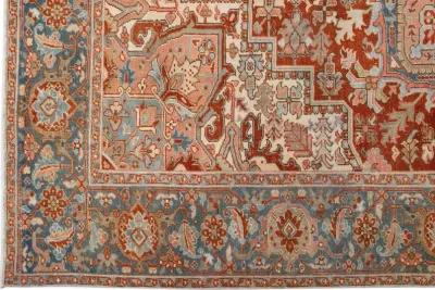 Antique Persian Heriz Rug - 8'3" x 12' - Apadana - Beige - Beige