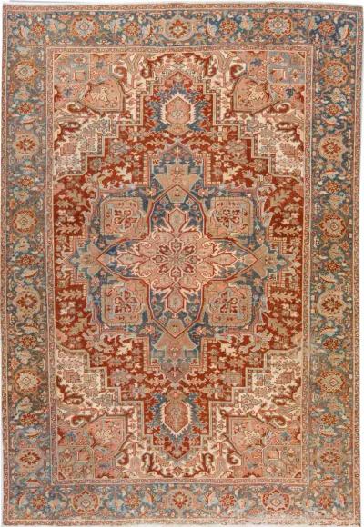 Antique Persian Heriz Rug - 8'3" x 12' - Apadana - Beige - Beige