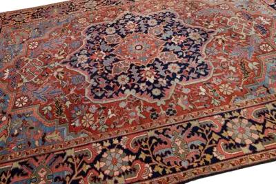 Antique Persian Heriz Rug - Apadana - Red - Red