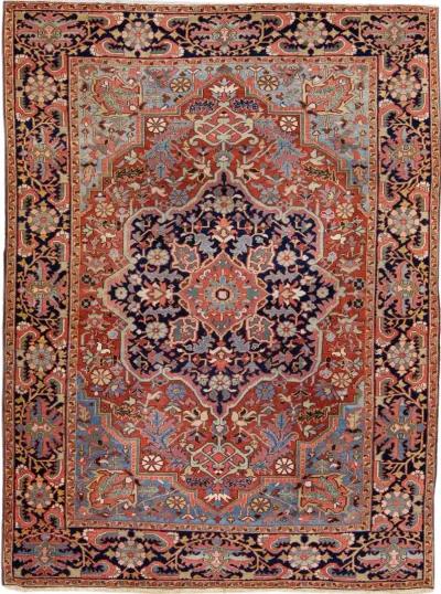 Antique Persian Heriz Rug - Apadana - Red - Red