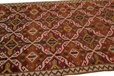 Vintage Indian Soumak Rug - Apadana - Brown - Brown