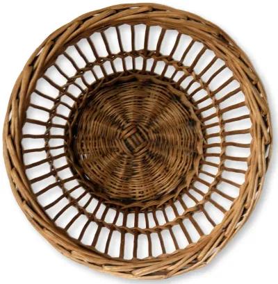 Antique French Bamboo Waste Basket - Rose Victoria - Brown