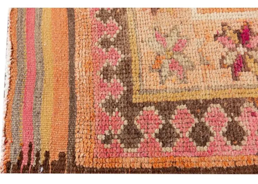 Vintage Turkish Anatolian Runner Rug - Apadana - Orange - Orange