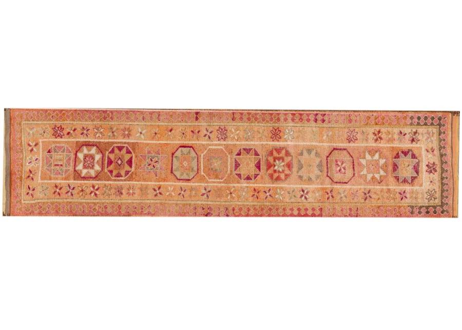 Vintage Turkish Anatolian Runner Rug - Apadana - Orange - Orange