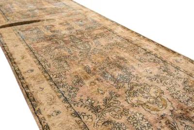 Antique Persian Kerman Runner Rug - Apadana - Beige - Beige