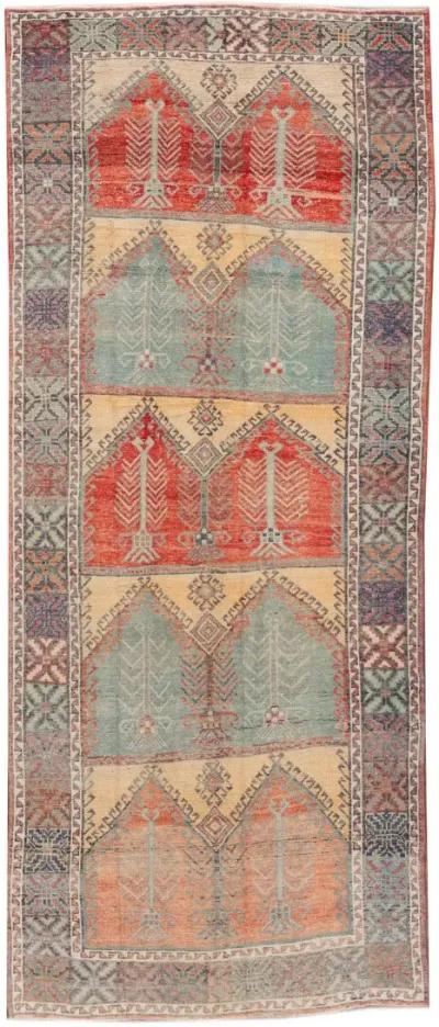 Vintage Turkish Anatolian Runner Rug - Apadana - Red - Red