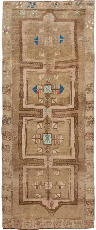 Vintage Turkish Kars Runner - 5' 7" x 13' - Apadana - Beige