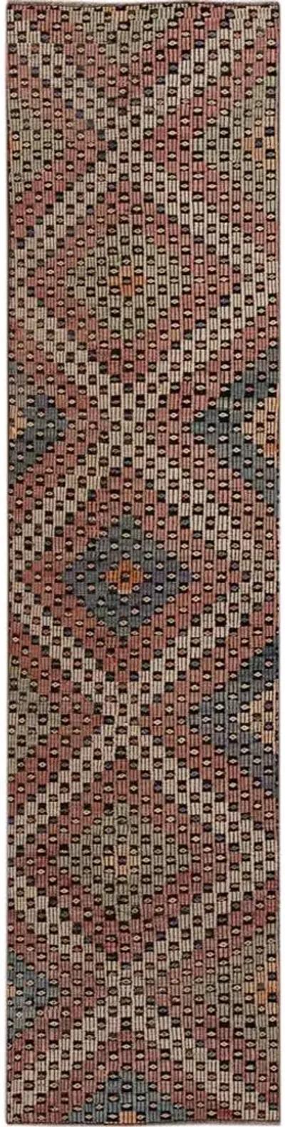 Vintage Indian Soumak Runner Rug - Apadana - Beige - Beige