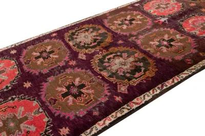 Vintage Turkish Tribal Runner Rug - Apadana - Brown - Brown