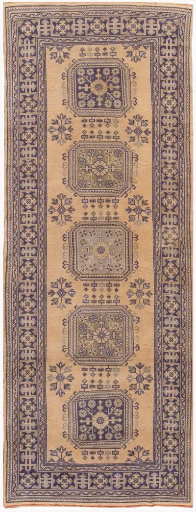 Vintage Turkish Tribal Runner Rug - Apadana - Beige - Beige