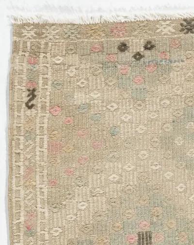 Beige Turkish Jajim Area Rug 2'10 X 4'2 - beige