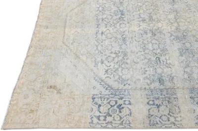 Antique Persian Mahal Runner Rug - Apadana - Blue - Blue