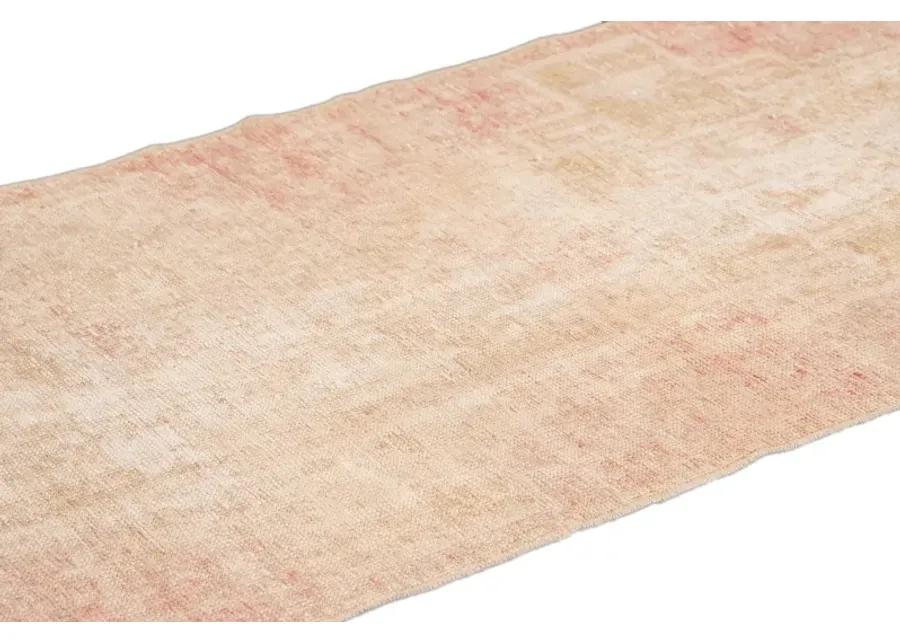 Vintage Turkish Geometric Runner Rug - Apadana - Pink - Pink