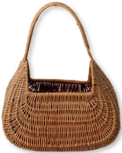 French Wicker "Carry All" Basket - Rose Victoria - Brown