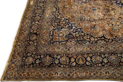 Antique Persian Mashad Medallion Rug - Apadana - Brown - Brown