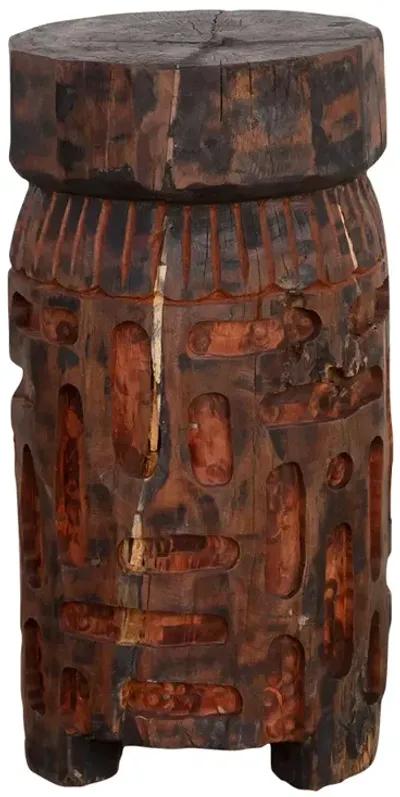 Naga Tribal Carved Stool - de-cor - Brown