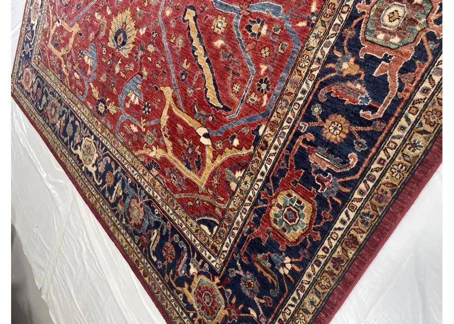 9" x 12" Heriz Rug - Red/Blue - F.J. Kashanian - Red