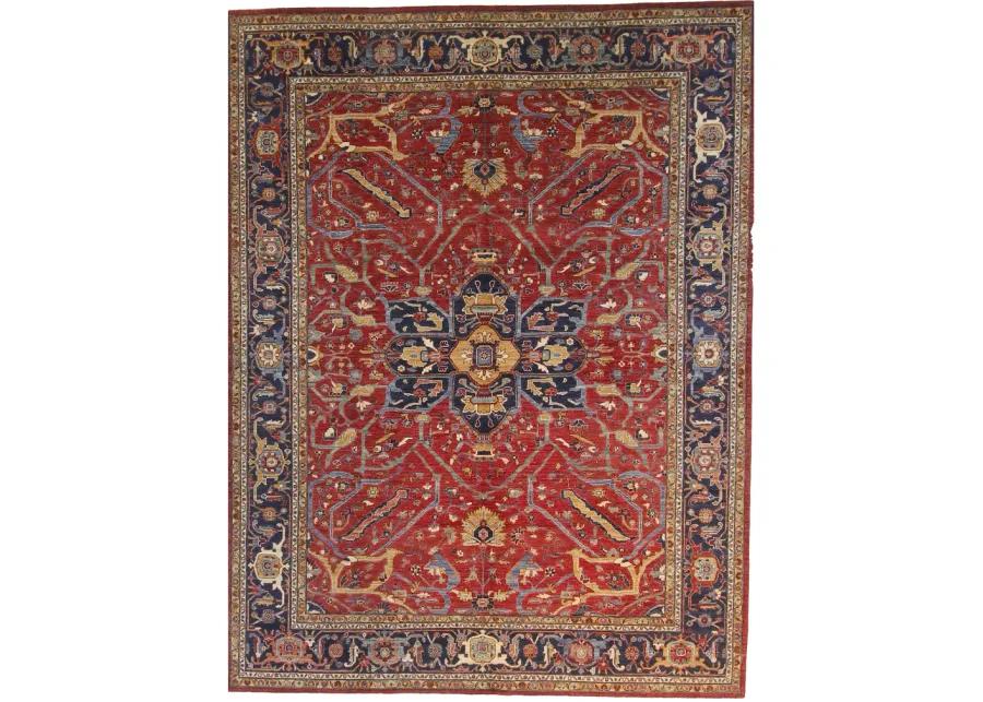 9" x 12" Heriz Rug - Red/Blue - F.J. Kashanian - Red