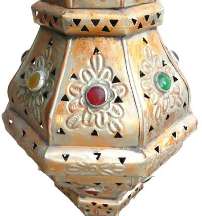 Boho Chic Moroccan Hanging Lantern Light - Chez Vous - Brown