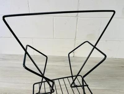 Black Metal Wire Magazine Stand - 2-b-Modern