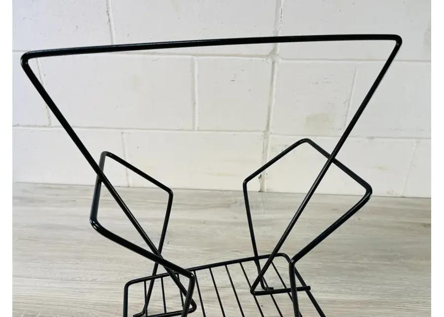 Black Metal Wire Magazine Stand - 2-b-Modern