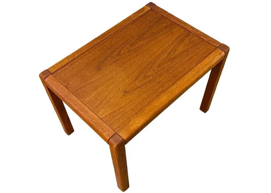 Teak Rectangular Side Table - 2-b-Modern - Brown