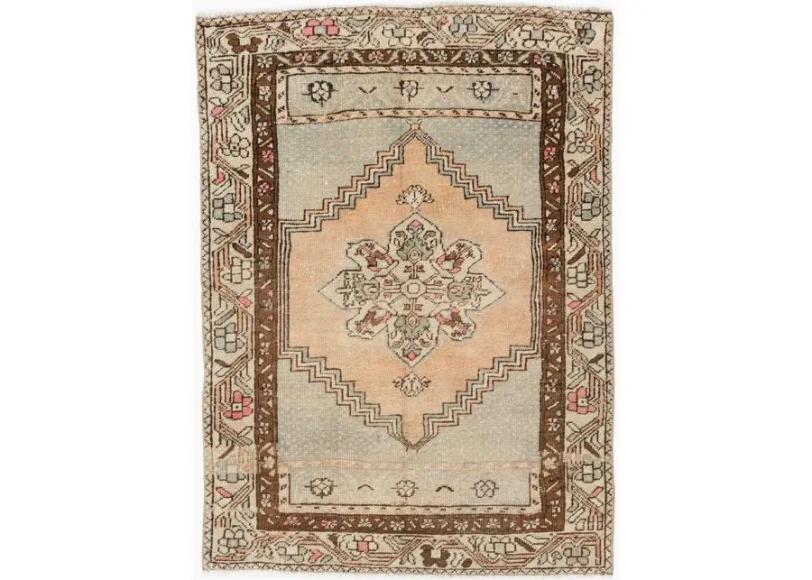 Turkish Oushak Area Rug 2'9 X 3'9 - Beige - Beige