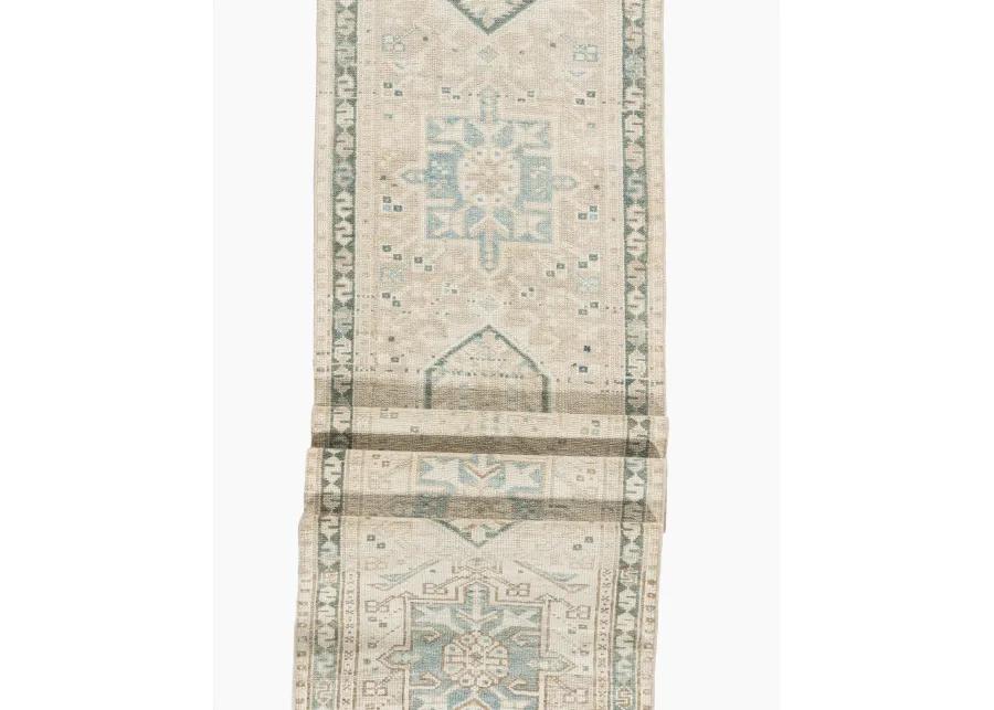 Persian Heriz Runner 1'10 X 12'8 - Blue