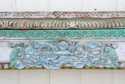 Antique Tamul Nadu Architectural Beam - de-cor - Blue