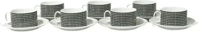 Thomas Mid-Century Mod Cups/Saucers - Set of 7 - Eat Drink Home - Brown