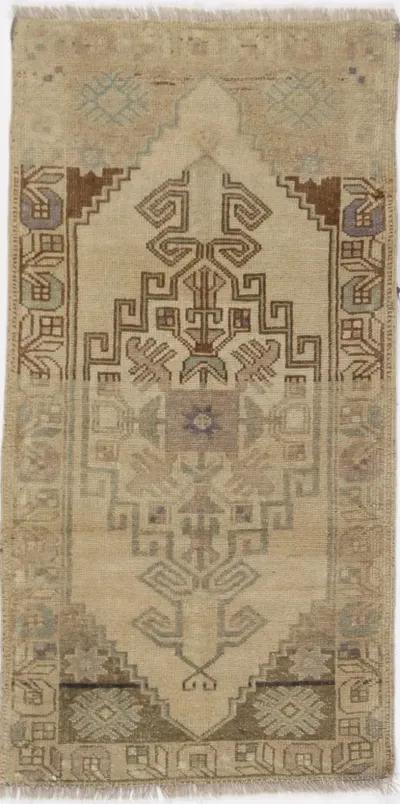 Turkish Yastik Area Rug 1'9 X 3'5 - Beige - Beige