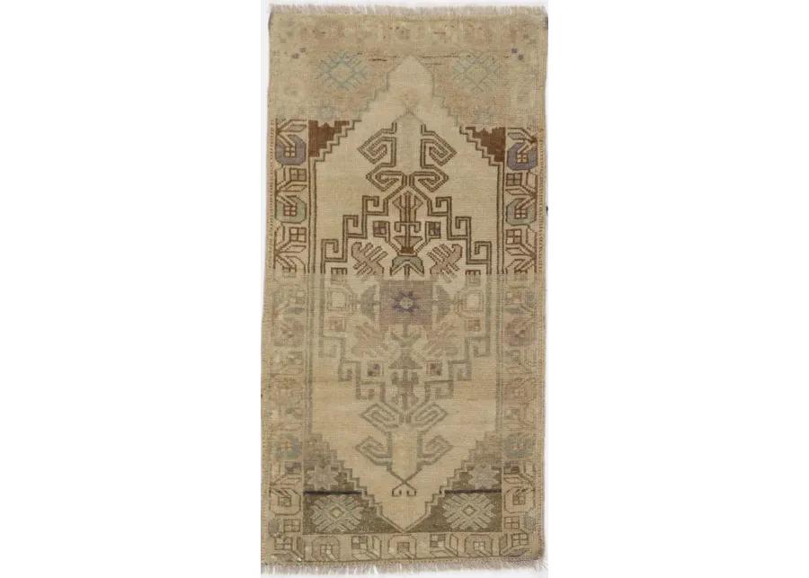 Turkish Yastik Area Rug 1'9 X 3'5 - Beige - Beige