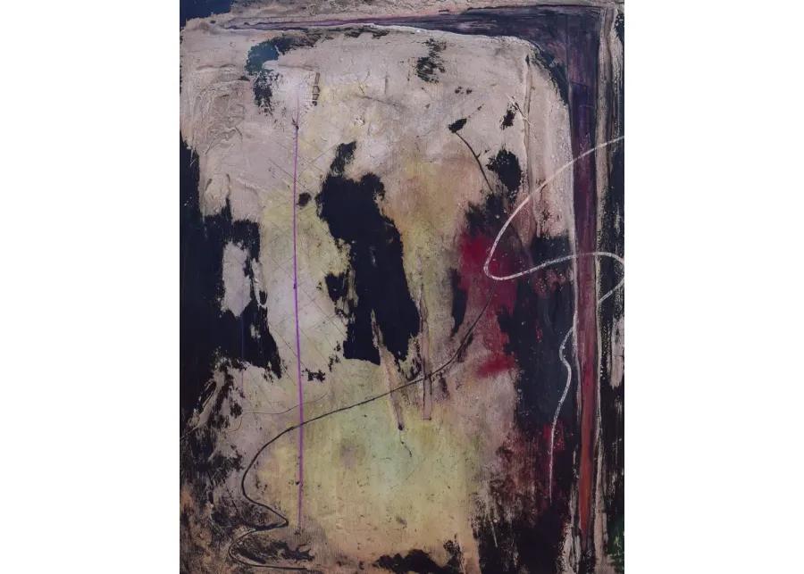 Large Mid Century Abstract Painting - Antiquarian Art Company - Black