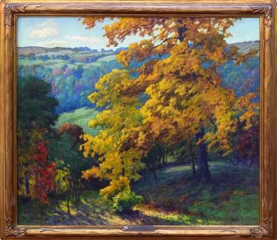 American Impressionist Landscape Randall - Antiquarian Art Company - Green