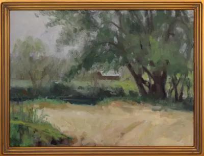 Vintage Impressionist Landscape H Barton - Antiquarian Art Company - Green