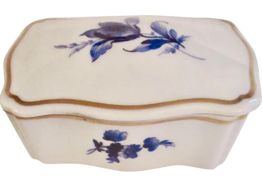 Ginori Italian Gilt Porcelain Box - The Emporium Ltd. - Blue