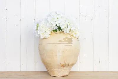 Large White Glazed Farmhouse Vase - de-cor