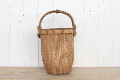 Tall Antique Chinese Basket - de-cor - Brown