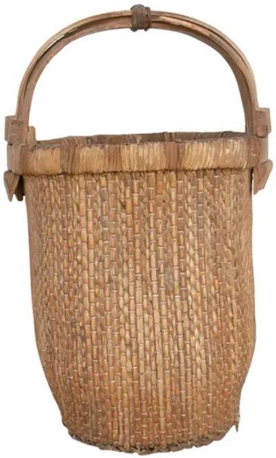 Tall Antique Chinese Basket - de-cor - Brown