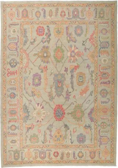 Colorful Oushak Rug - 10'00 x 14'06 - Esmaili Rugs & Antiques - Beige - Beige