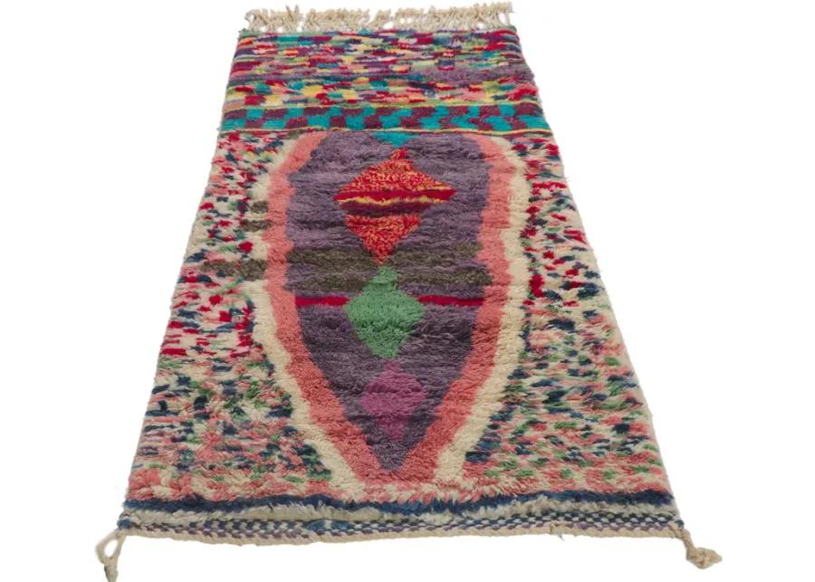 Colorrful Moroccan Rug - 2'6 x 5'9 - Esmaili Rugs & Antiques - Pink - Pink