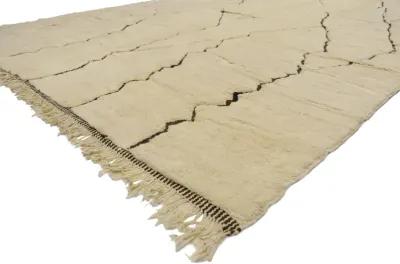 Large Berber Moroccan Rug - 10'01 x 13'02 - Esmaili Rugs & Antiques - Beige - Beige